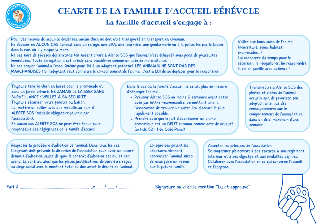 charte de la famille d’acceuil benevole